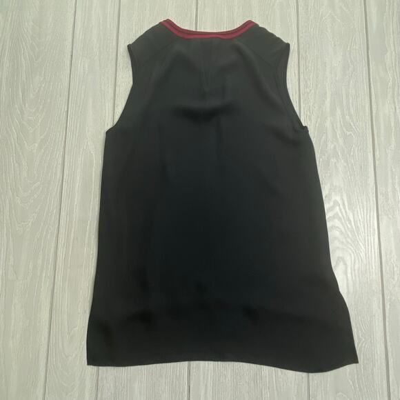 Rag & Bone Women's Black & Maroon Red Silk Romy Tank Top Size Small $275 - Picture 3 of 9